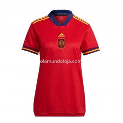 Camisola Espanha Mulher Equipamento Primeiro 2022 Manga Corta